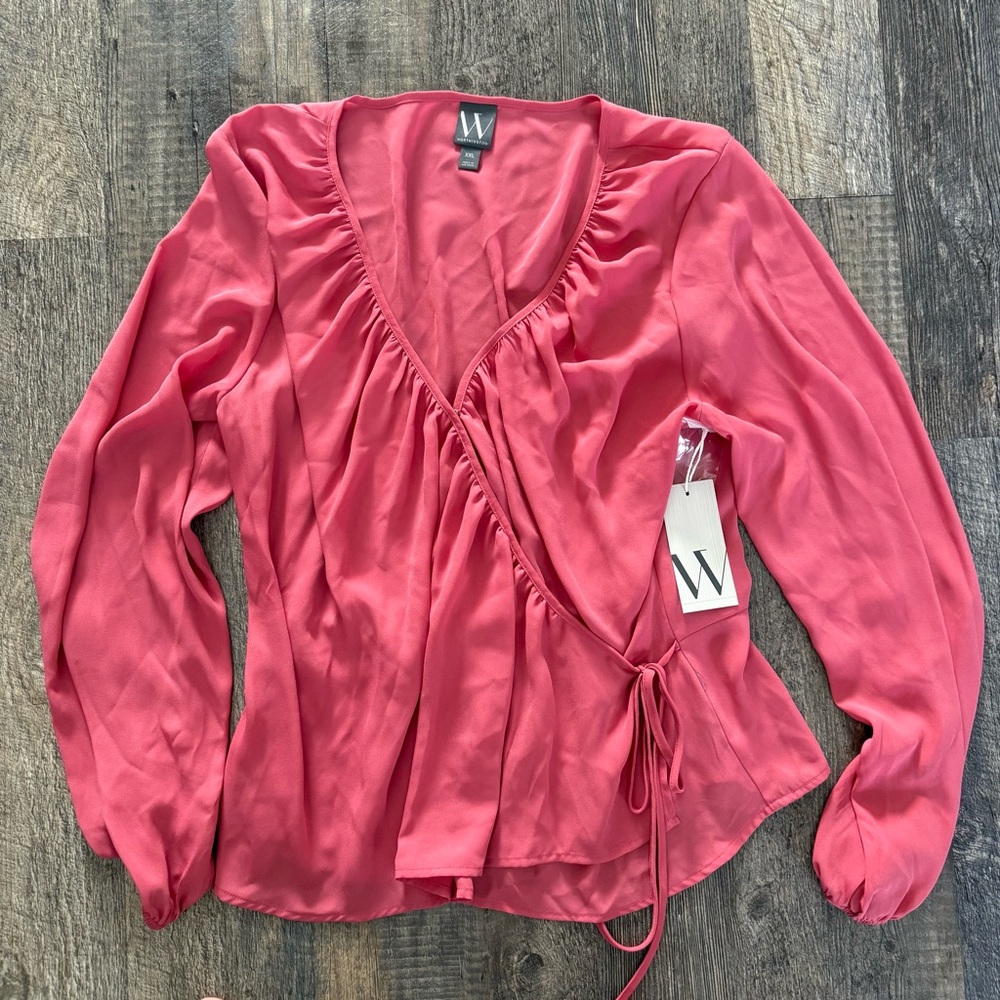 Worthington Pink Wrap Blouse